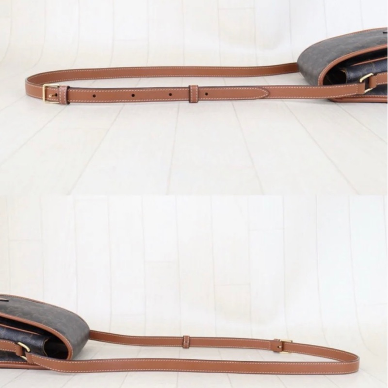 「JL精品代購」97新 CELINE 老花馬鞍包-9