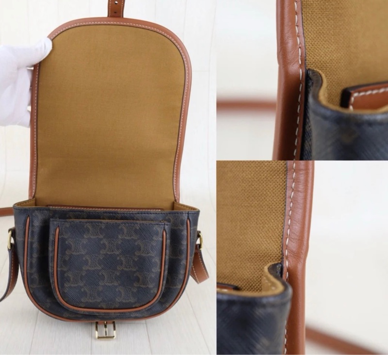 「JL精品代購」97新 CELINE 老花馬鞍包-11