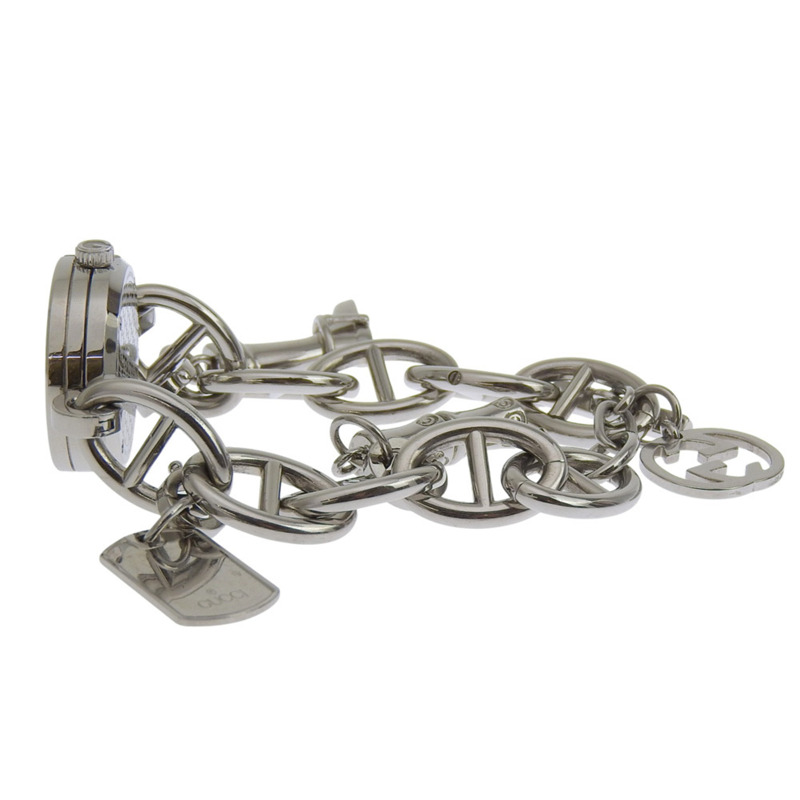 Gucci G Charm 107 女士腕錶，不鏽鋼石英指針式顯示，棕色錶盤-3