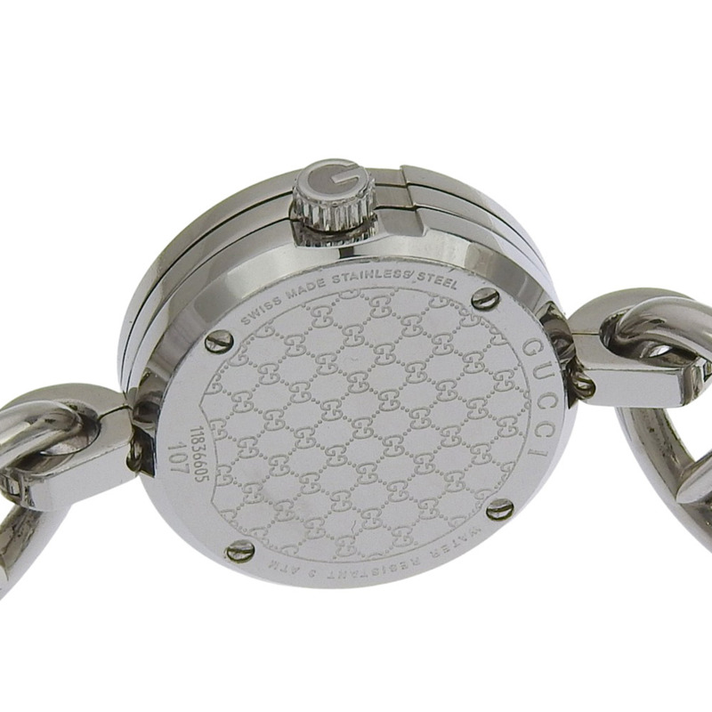 Gucci G Charm 107 女士腕錶，不鏽鋼石英指針式顯示，棕色錶盤-5