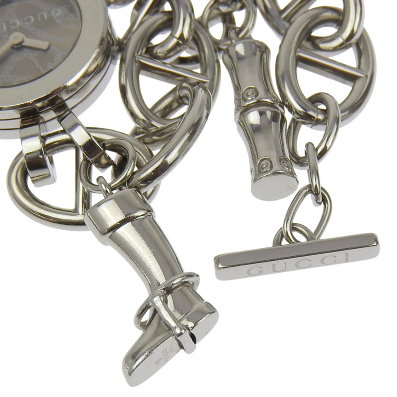 Gucci G Charm 107 女士腕錶，不鏽鋼石英指針式顯示，棕色錶盤-7