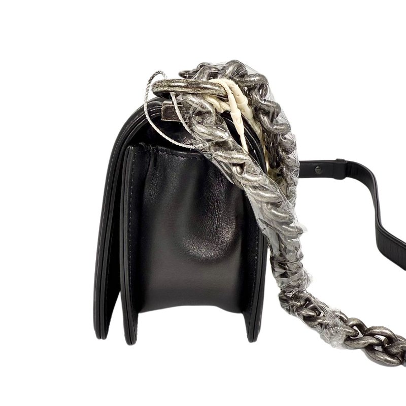 [ 2430］香奈兒 Chanel Leboy  黑銀色(蛇皮) 小號-3