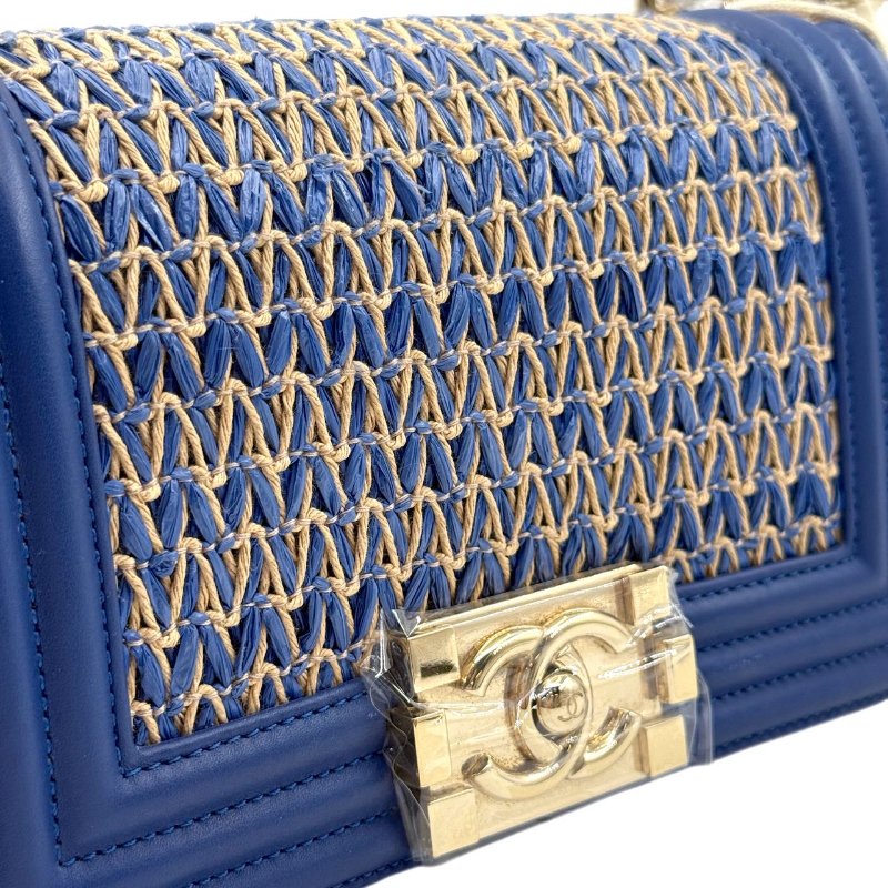 [ 2459 ] 香奈兒 CHANEL LE BOY 小號 藍色 牛皮-7