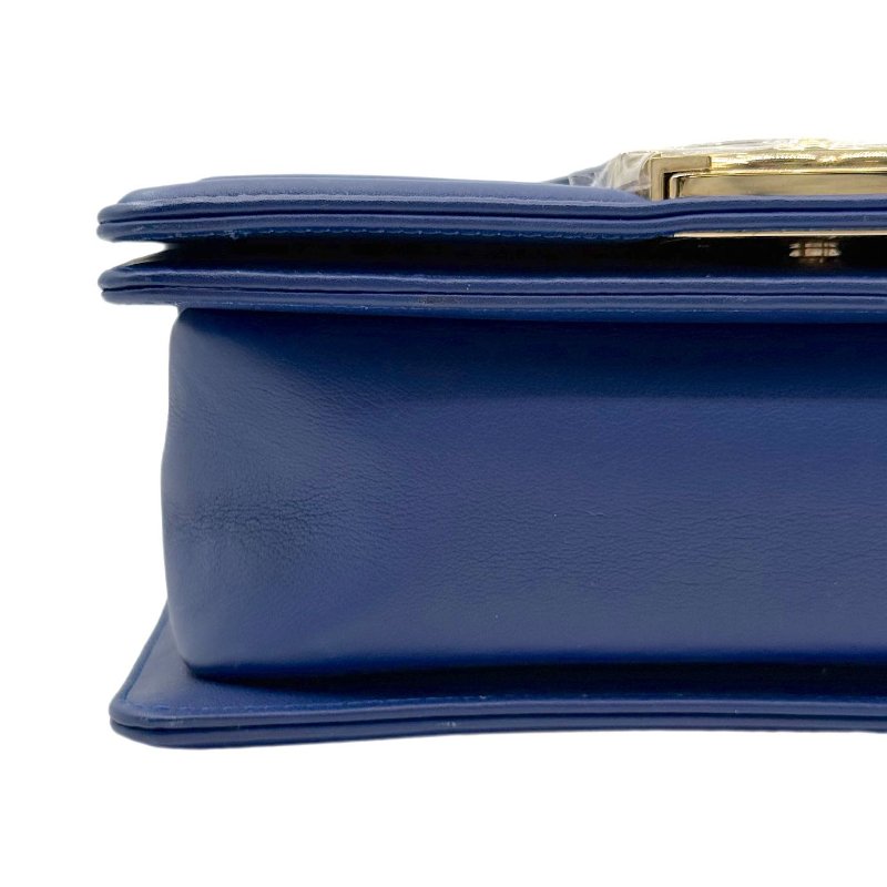 [ 2459 ] 香奈兒 CHANEL LE BOY 小號 藍色 牛皮-8