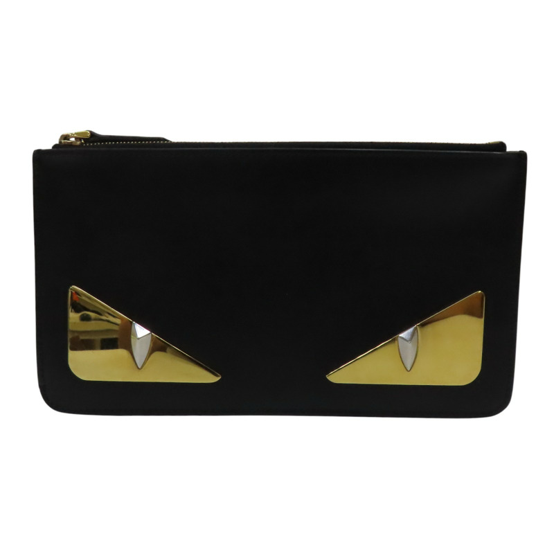 黑色 羊皮 手拿包【FENDI 芬迪】 8M0341-0