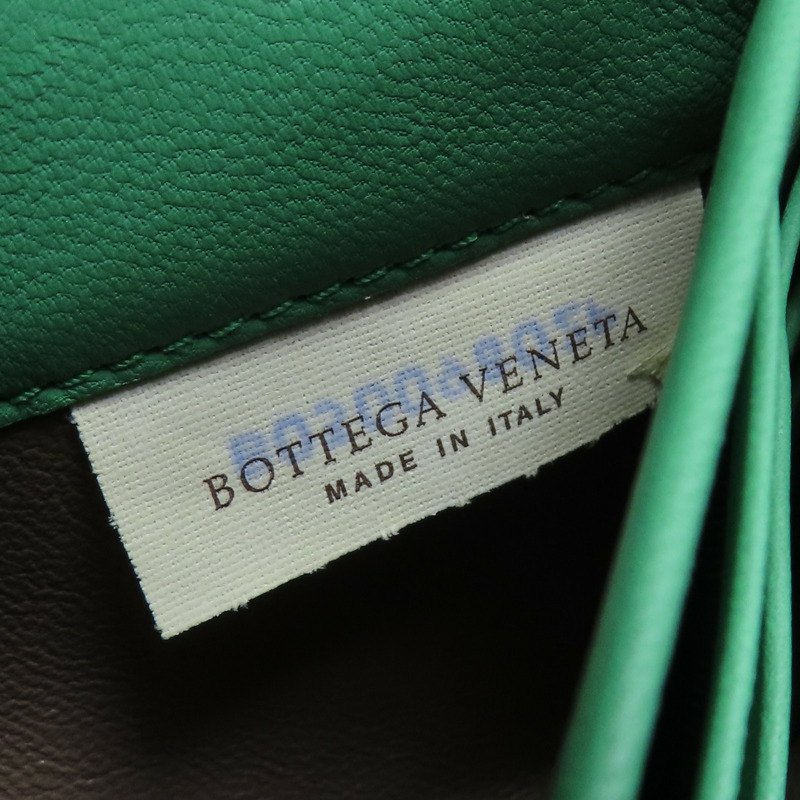 綠色 蛇皮/牛皮 銀扣 兩折皮夾【BOTTEGA VENETA 寶緹嘉】-10