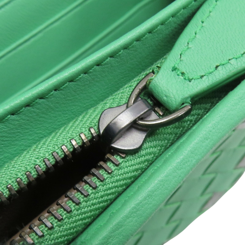 綠色 蛇皮/牛皮 銀扣 兩折皮夾【BOTTEGA VENETA 寶緹嘉】-11