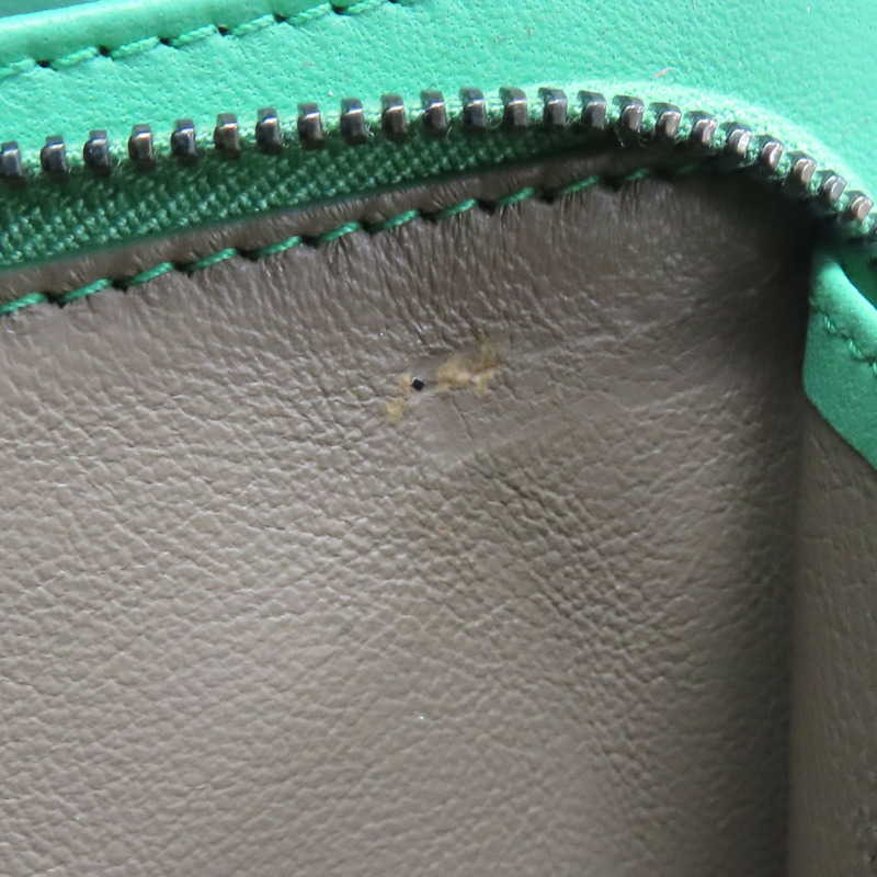 綠色 蛇皮/牛皮 銀扣 兩折皮夾【BOTTEGA VENETA 寶緹嘉】-16