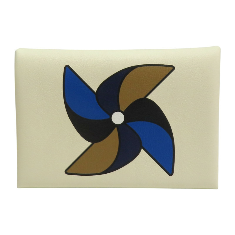 奶油白 swift牛皮 Calvi Duo 零錢包 U刻【HERMES 愛馬仕】-0