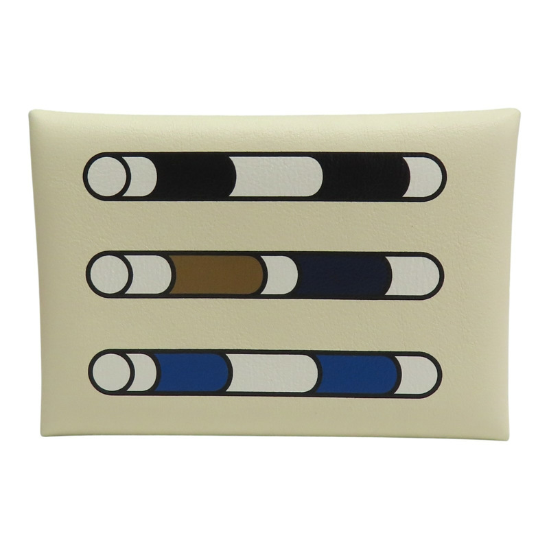 奶油白 swift牛皮 Calvi Duo 零錢包 U刻【HERMES 愛馬仕】-1