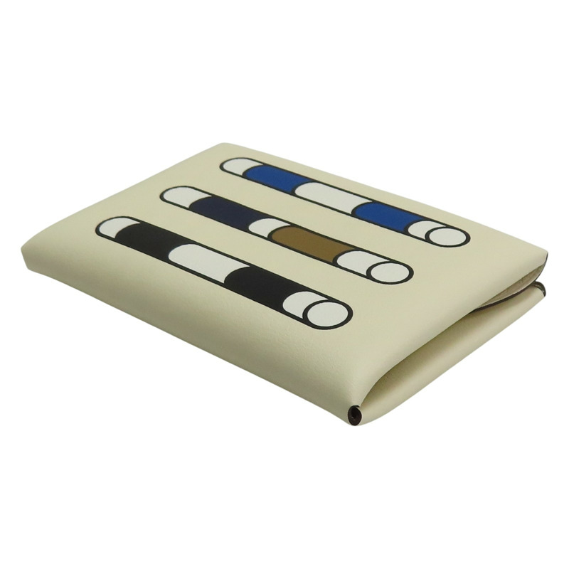 奶油白 swift牛皮 Calvi Duo 零錢包 U刻【HERMES 愛馬仕】-3