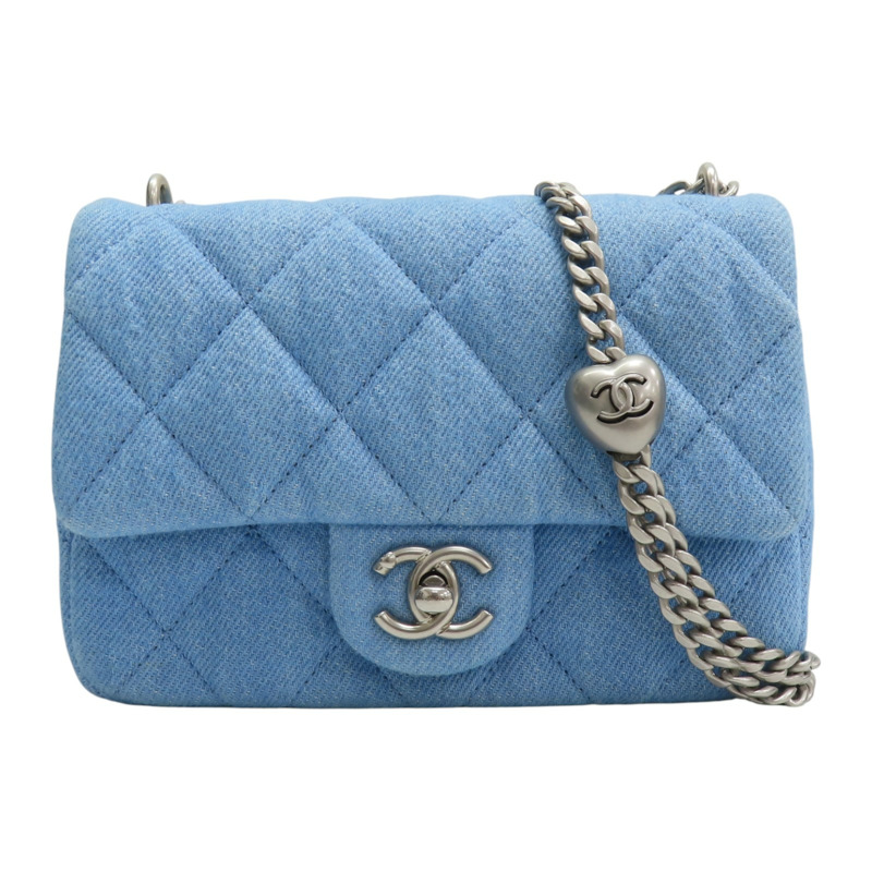 藍色 丹寧布 Coco 17 鍊帶 肩背包 AS3829【CHANEL 香奈兒】 AS3829-0