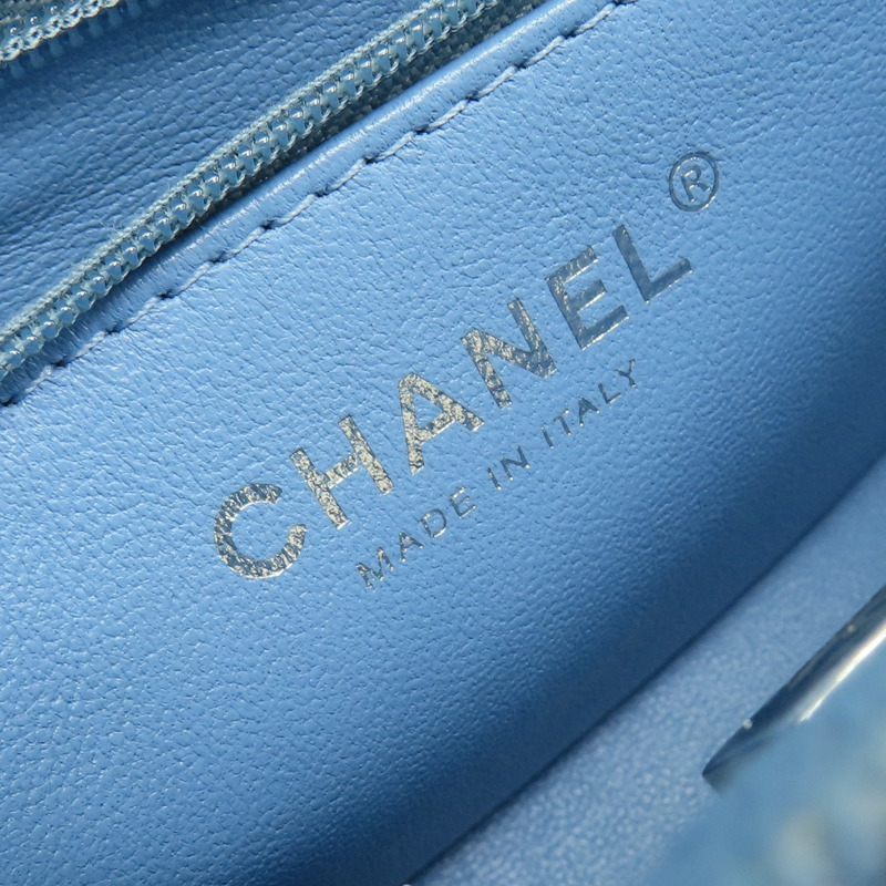 藍色 丹寧布 Coco 17 鍊帶 肩背包 AS3829【CHANEL 香奈兒】 AS3829-7