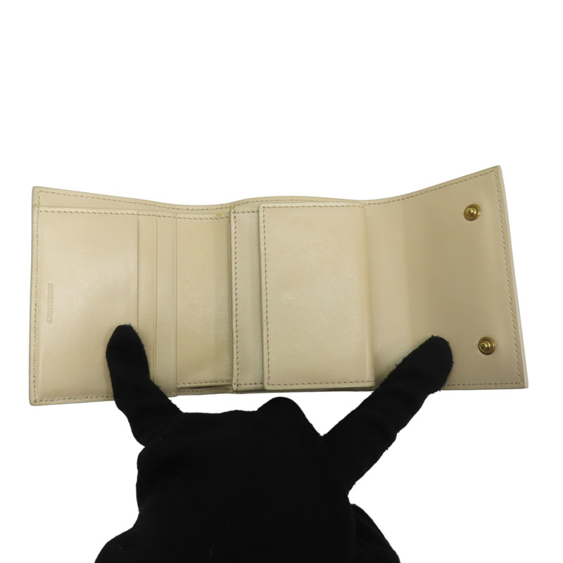 杏色 牛皮 金扣 三折短夾 10B573BEL【CELINE 賽琳】 10B573BEL-4