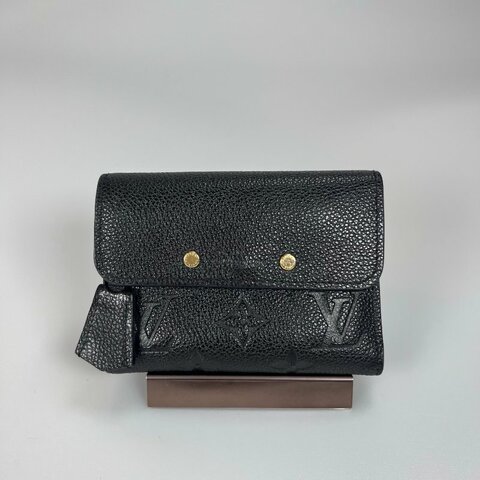 LV M62184 黑壓紋Pont-Neuf短夾