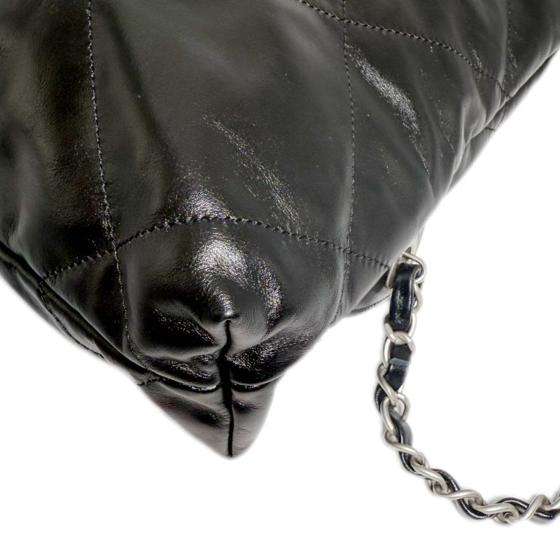 [2870] 香奈儿 Chanel 22 Bag 菱格紋， 黑銀(牛皮)-7