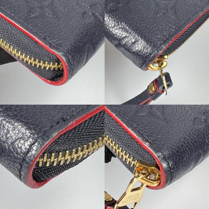 LV M60571/晶片款 海軍藍壓紋ㄇ拉長夾-10