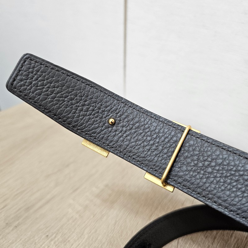 [ 愛馬仕經典款❣️] Hermes 黑Box皮積雨雲灰Togo皮金釦雙面用皮帶-7