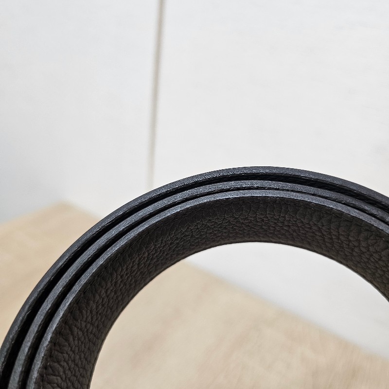 [ 愛馬仕經典款❣️] Hermes 黑Box皮積雨雲灰Togo皮金釦雙面用皮帶-12