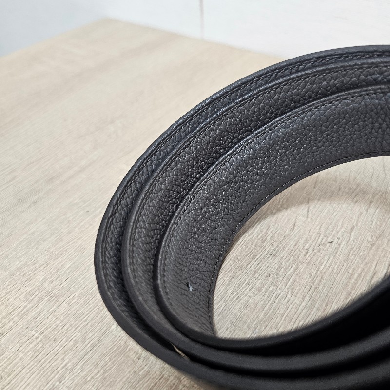 [ 愛馬仕經典款❣️] Hermes 黑Box皮積雨雲灰Togo皮金釦雙面用皮帶-13