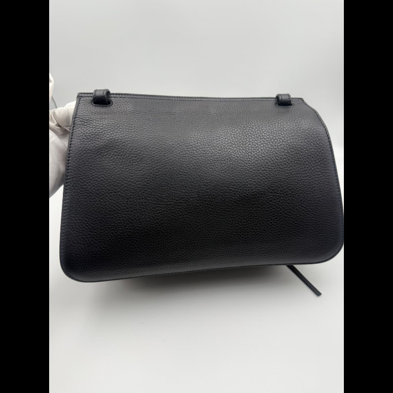 GUCCI古馳 竹節流蘇掛飾 荔枝紋牛皮 單肩包斜挎包 女款 黑色-7