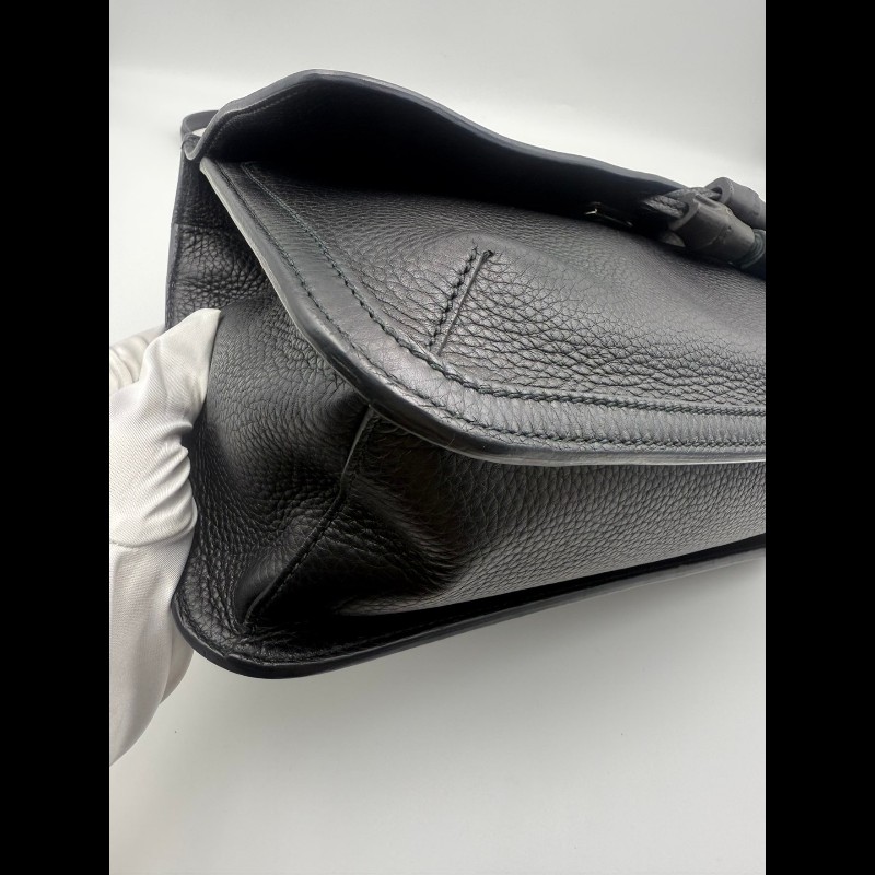 GUCCI古馳 竹節流蘇掛飾 荔枝紋牛皮 單肩包斜挎包 女款 黑色-12