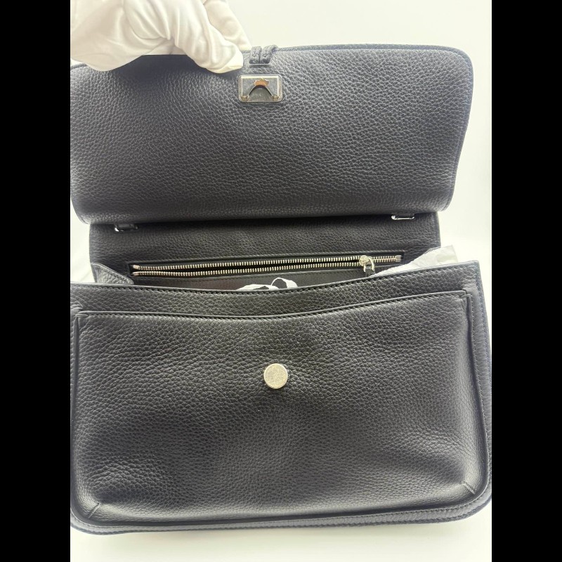 GUCCI古馳 竹節流蘇掛飾 荔枝紋牛皮 單肩包斜挎包 女款 黑色-19