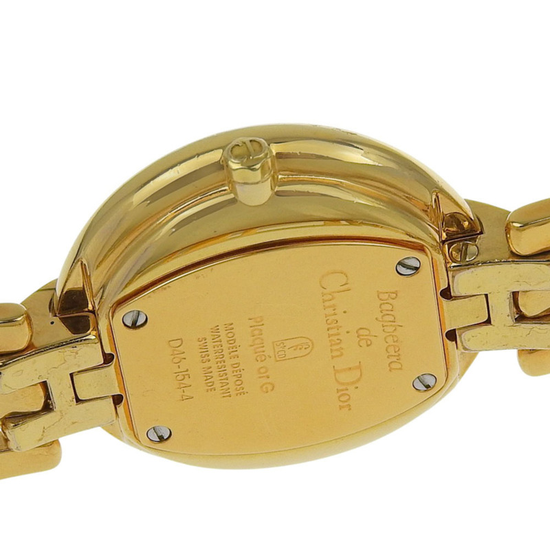 Christian Dior Bakira腕錶 D46-154-4 鍍金石英模擬顯示黑色錶盤 女士款-6