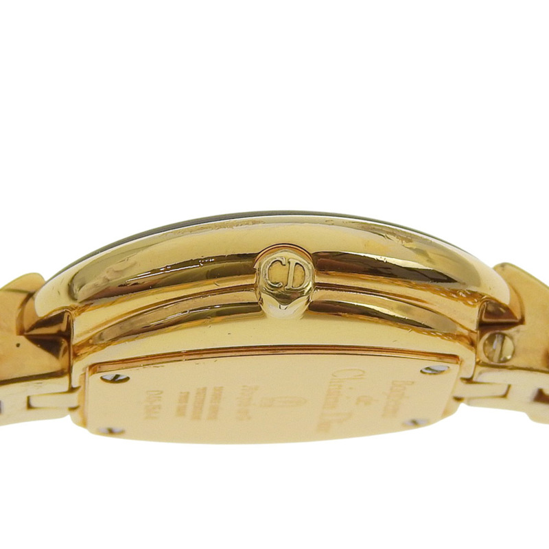 Christian Dior Bakira腕錶 D46-154-4 鍍金石英模擬顯示黑色錶盤 女士款-7