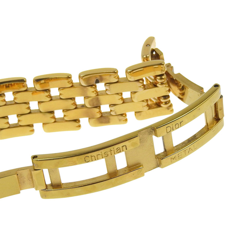 Christian Dior Bakira腕錶 D46-154-4 鍍金石英模擬顯示黑色錶盤 女士款-8