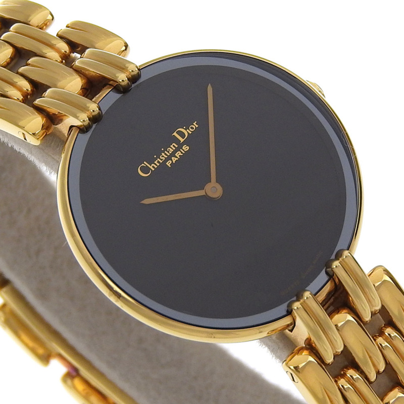 Christian Dior Bakira 46 154-2 女士腕錶，不鏽鋼石英指針式顯示，黑色錶盤-2