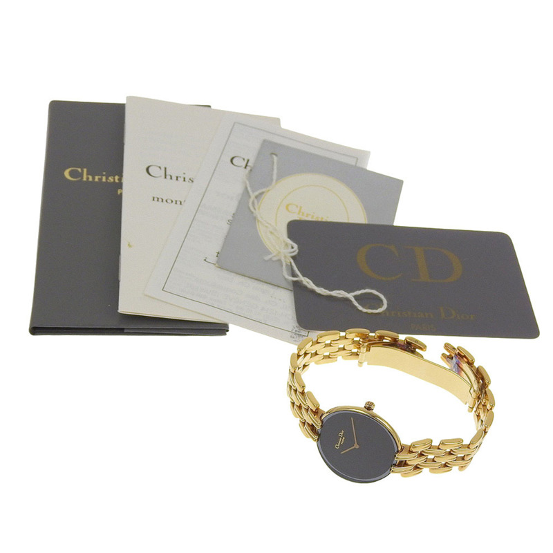 Christian Dior Bakira 46 154-2 女士腕錶，不鏽鋼石英指針式顯示，黑色錶盤-7