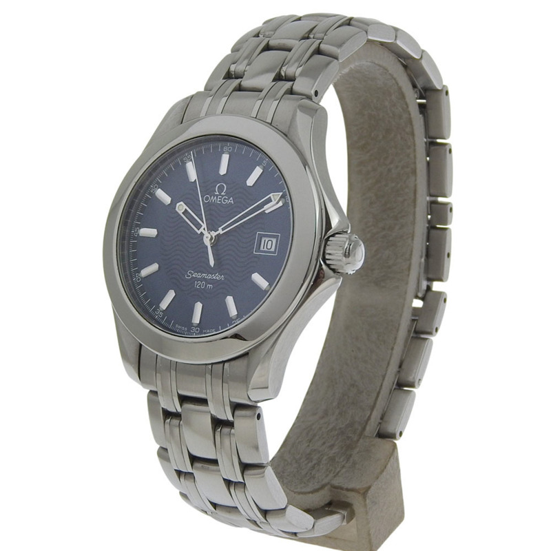 歐米茄海馬系列120公尺腕錶，1538 2511.81機芯，不鏽鋼材質，1998年，石英機芯，指針式顯示，海軍藍錶盤，120公尺防水，男款-1