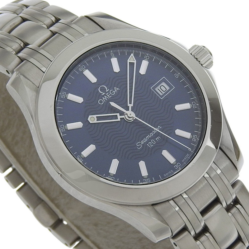 歐米茄海馬系列120公尺腕錶，1538 2511.81機芯，不鏽鋼材質，1998年，石英機芯，指針式顯示，海軍藍錶盤，120公尺防水，男款-2