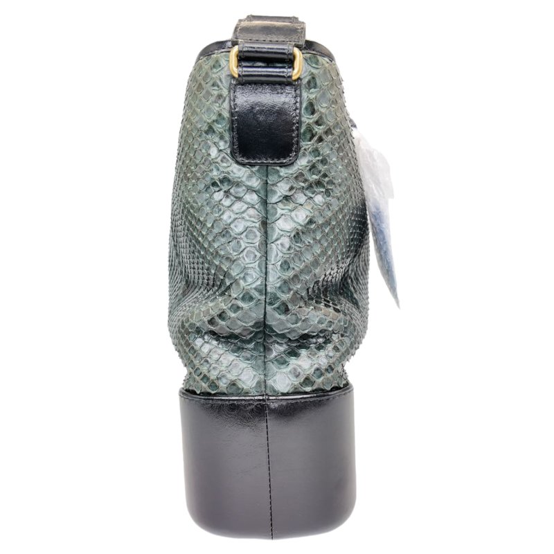 [2628] 香奈兒 Chanel 流浪包 芥末綠 蛇皮 大號-2