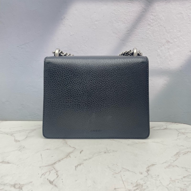 Gucci/古馳 Dionysus 黑色荔枝紋牛皮鑽扣酒神小號鏈條包-2