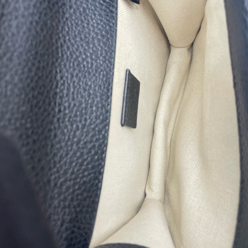 Gucci/古馳 Dionysus 黑色荔枝紋牛皮鑽扣酒神小號鏈條包-8