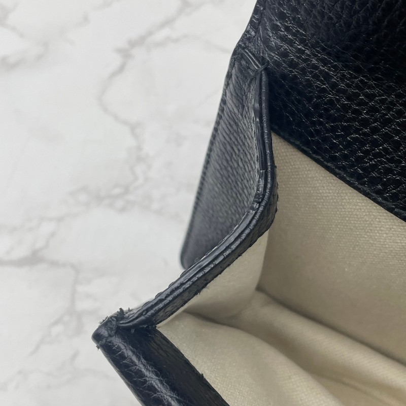 Gucci/古馳 Dionysus 黑色荔枝紋牛皮鑽扣酒神小號鏈條包-21