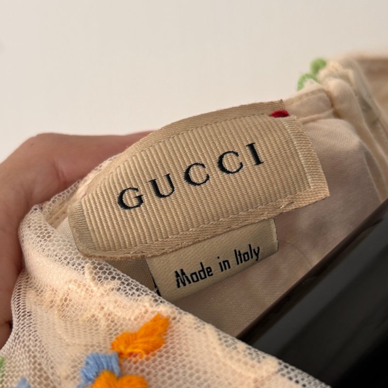 ::GUCCI:: 10號童裝 裸膚色 花朵刺繡 浪漫可愛小洋裝 女童洋裝-22