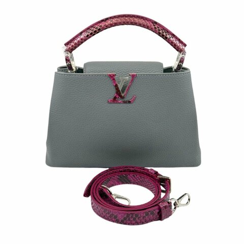[ 2535 ] 路易威登 LOUIS VUITTON Capucines 大號 大象灰色 荔枝皮