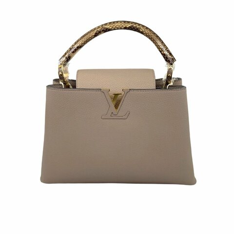 [ 2397 ] 路易威登 LOUIS VUITTON Capucines 中號 卡其色  牛皮