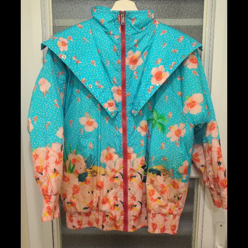 Gucci 亮藍色粉色扶桑花外套-0