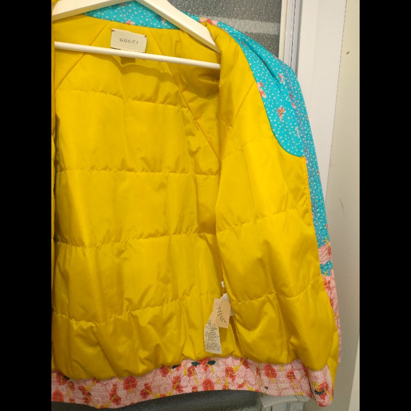 Gucci 亮藍色粉色扶桑花外套-7