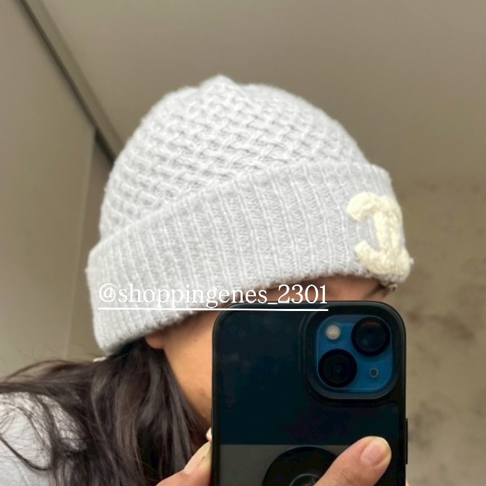 香奈兒 Chanel 灰色經典毛帽 全新品❗️尚未抵台-5