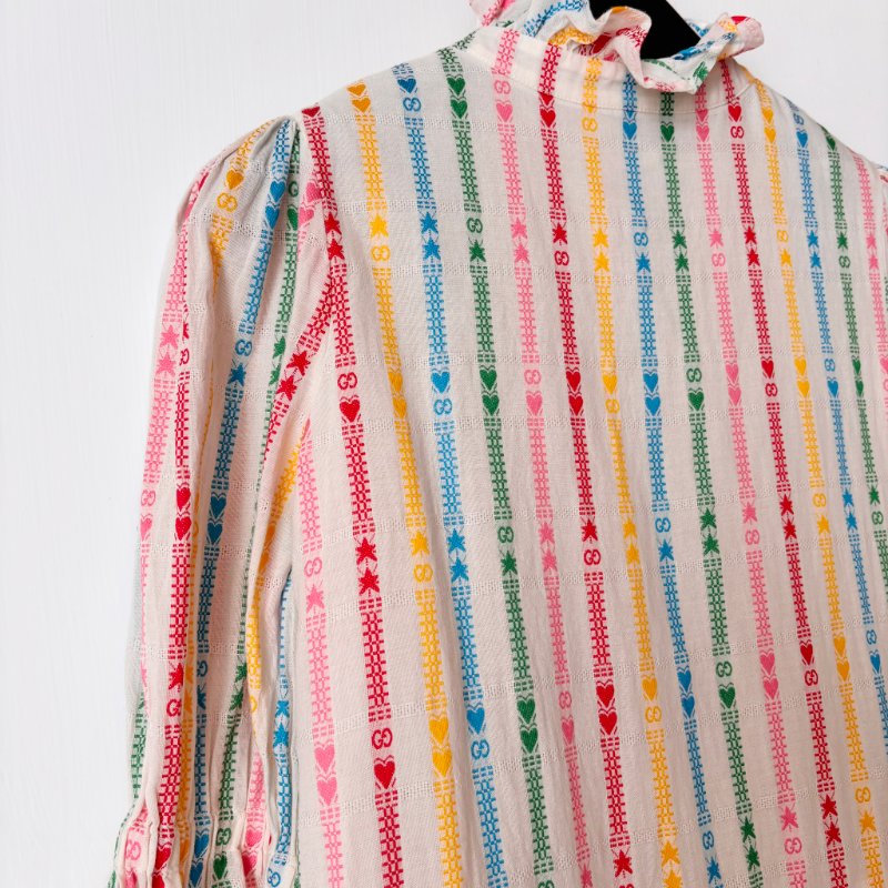 ::GUCCI:: 8號童裝 蕾絲邊 彩色條紋 浪漫可愛小洋裝 女童-12