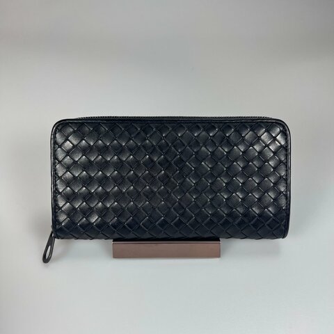 BV 黑色小編織ㄇ拉長夾