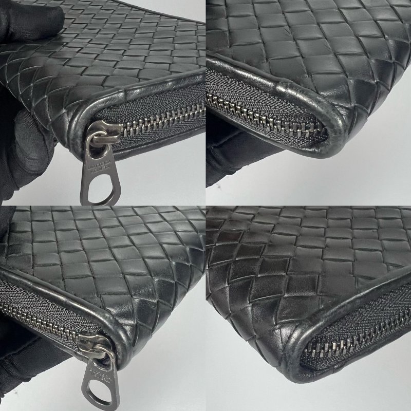 BV 黑色小編織ㄇ拉長夾-7