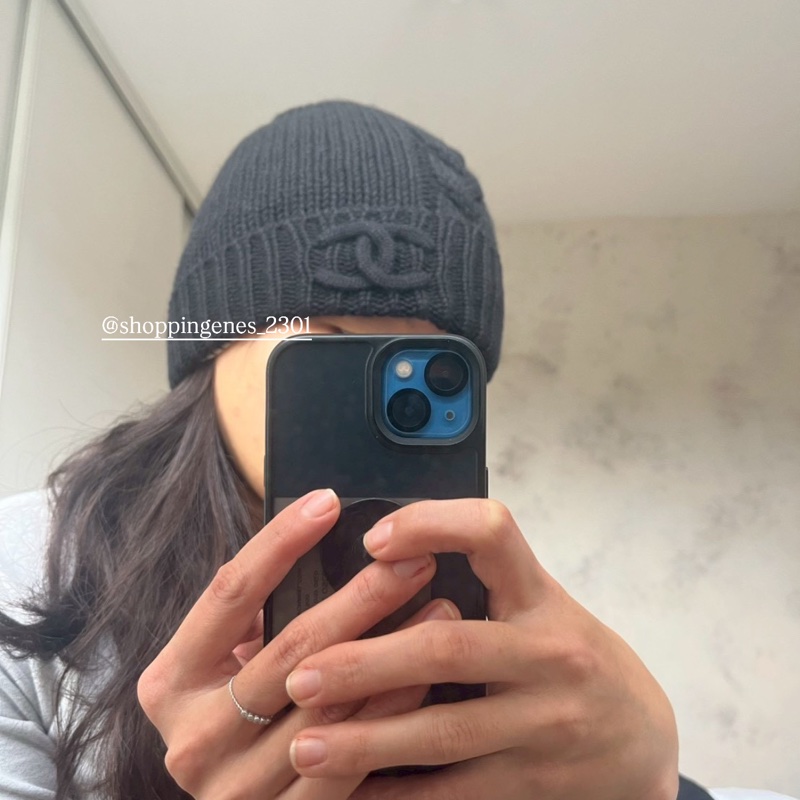 香奈兒 CHANEL 全新品 全黑編織毛帽❗️尚未抵台-4