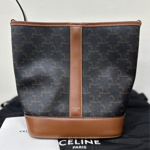Celine 經典印花及牛皮革小號水桶包