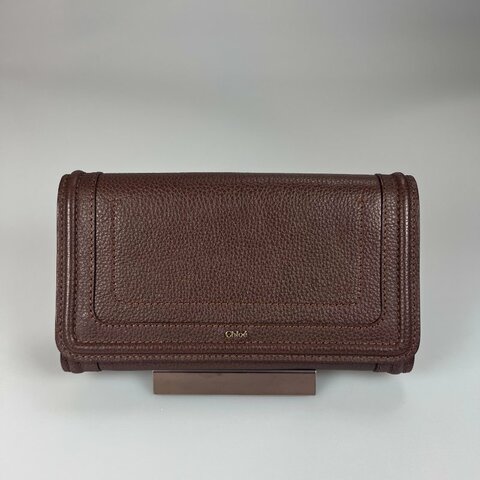 CHLOE 咖色翻蓋長夾